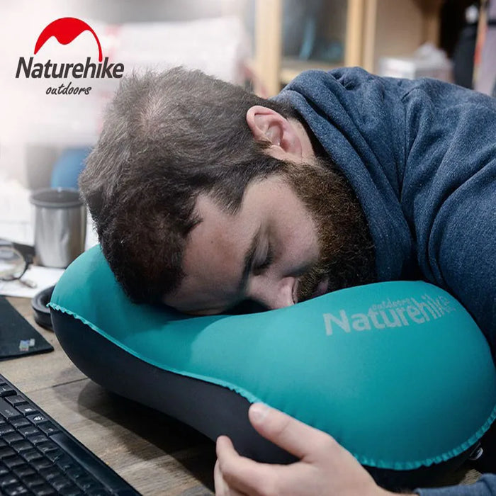 Naturehike Portable TPU Polyseter Inflatable Camping Pillow Mini Travel Air Neck Pillow For Sleeping Rest Relaxing