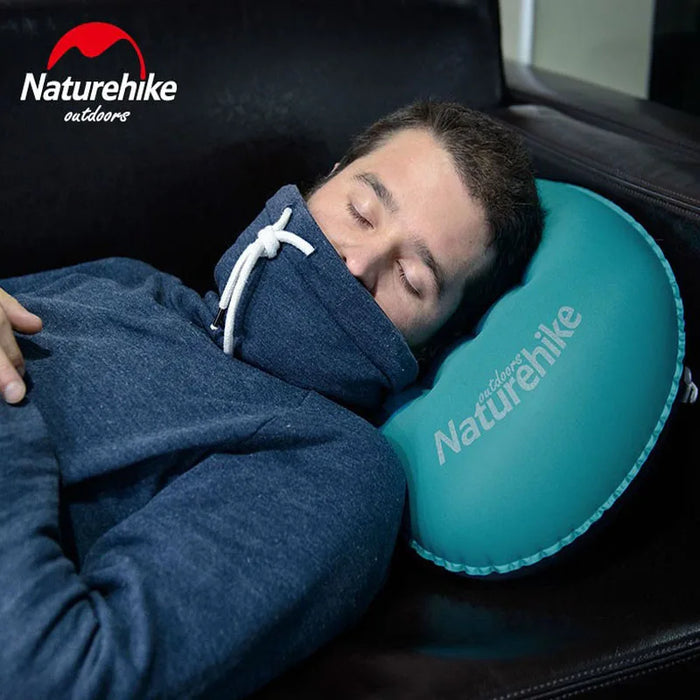 Naturehike Portable TPU Polyseter Inflatable Camping Pillow Mini Travel Air Neck Pillow For Sleeping Rest Relaxing