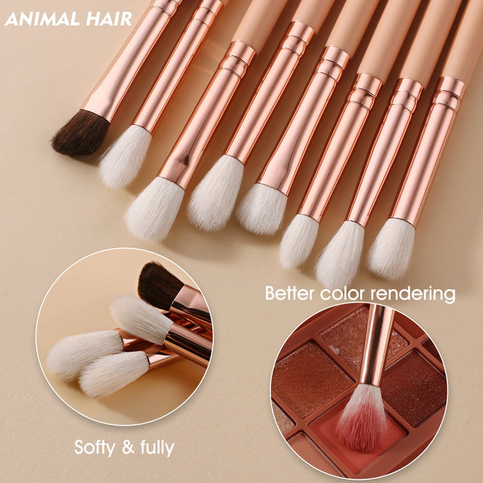 Beili Pink Makeup Brushes Set: High-quality brushes for powder, foundation, blush, and eyeshadow.