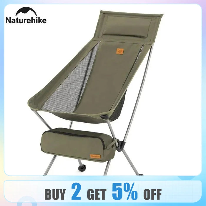 Naturehike Camping Moon Chair High Back Ultralight Folding Chair Portable 120Kg Load Travel Rocking Chairs Outdoor Fishing Chair