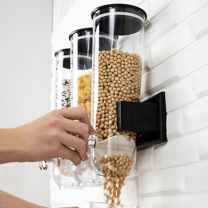 Cereal Dispenser Food Dispenser Convenient Storage Airtight Operation Separator Portable Dry Food Container Support For Kitchen