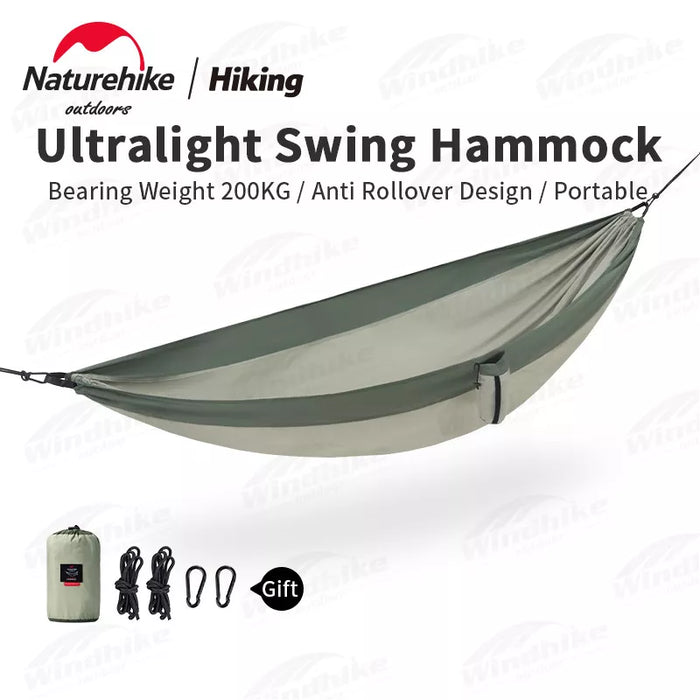 NatureHike Ultralight Camping Swing Hammock: 1-2 Person, 200kg Capacity